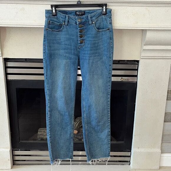 Kenneth Cole High Rise Distressed Raw Hem Boyfriend Jeans Size 2 - Picture 1 of 10